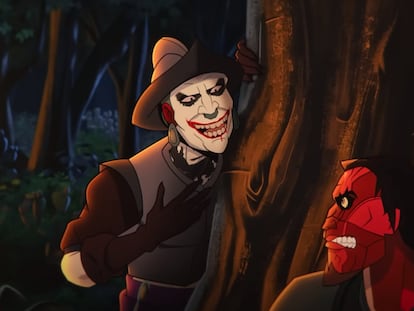 Hernán Cortés (derecha) como el villano de 'Batman Azteca'.