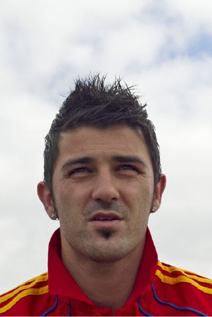 David Villa, en una concentración de la selección española.