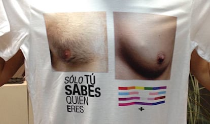 Un ejemplar de la camiseta que portó Sofía Castañón.