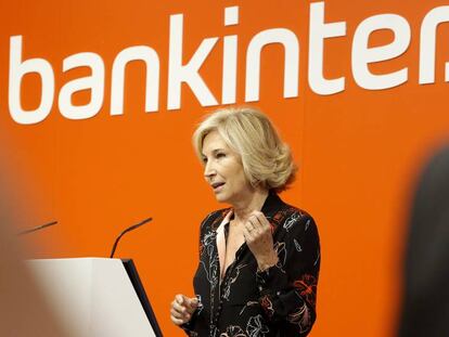 Maria Dolores Dancausa, Consejera delegada de Bankinter durante la presentación de resultados del banco.