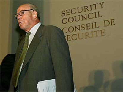Hans Blix, en su intervención en la ONU.
