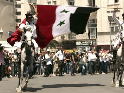 Celebraci&oacute;n en Damasco el 6 de agosto de la reeleci&oacute;n El Asad.