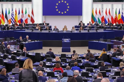 El pleno del Parlamento Europeo en Estrasburgo este lunes.