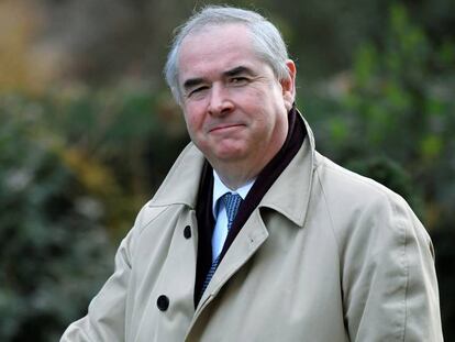 Geoffrey Cox, este martes en los alrededores de Downing Street.