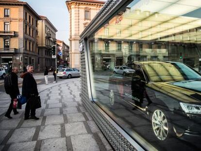 Un coche en un concesionario Audi en Suiza, el 19 de noviembre de 2015.