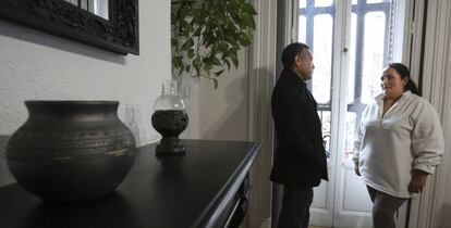 Luis Alfredo Linares y Jacqueline Orellana, reunidos por EL PAÍS en Madrid, a principios de febrero.