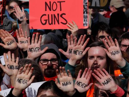 Manifestação contra as armas em Washington.