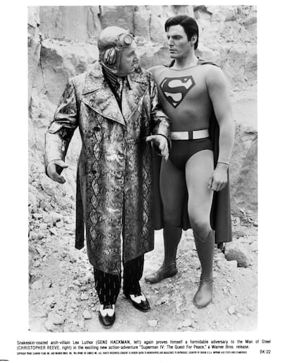 Christopher Reeve y Gene Hackman en una escena de 'Superman IV: En busca de la paz' (1987).