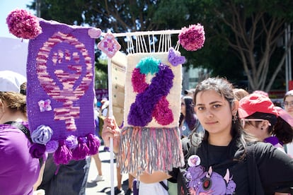 Los rostros de las mujeres que asistieron a la marcha. Diana Garza, 25 años.