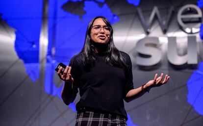 Brianna Gopaul durante su intervención en el Web Summit