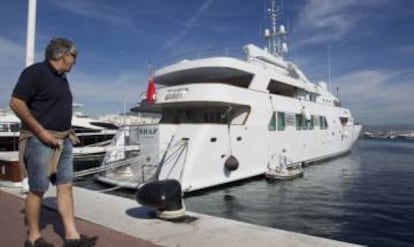 Puerto Banús, a playground to the rich. Pictured, a yacht owned by King Salman of Saudi Arabia.