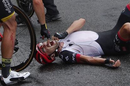 El grito de dolor de Manuele Mori después de caerse. El italiano también tuvo que abandonar. 