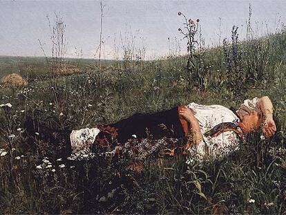 'Día festivo' (1879), óleo de Nikolái Dimitrievitch Kouznetsov (1850-1929).