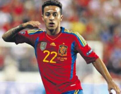 Thiago, en su debut con la absoluta en 2011 ante Italia