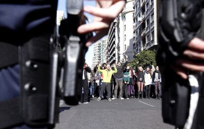 Un momento de las protestas en Valencia.