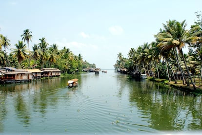 Un paseo en 'houseboats' por Kerala.