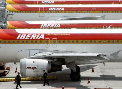 Aviones en el aeropuerto de Barajas (Madrid).