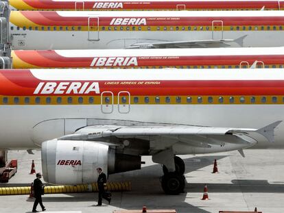 Aviones en el aeropuerto de Barajas (Madrid).
