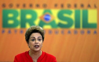 La presidenta de Brasil, Dilma Rousseff, en la presentación del plan.