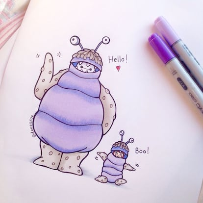 Baymax saluda con Boo, la niña de 'Monstruos S.A.', clásico de Pixar.