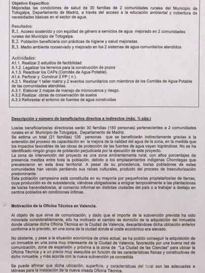 Documento 1: La fundación Cyes incluye en el proyecto la adquisición de una oficina técnica.