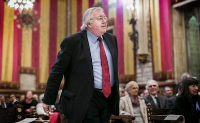 Preston durant l'acte celebrat al Saló de Cent de Barcelona.