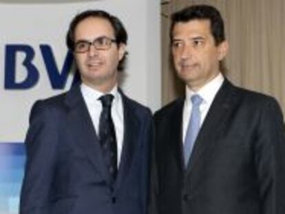 El director de la Territorial Norte de BBVA, Jorque Sa&eacute;z-Azkunaga, y el economista jefe de Econom&iacute;as Desarrolladas de BBVA Research, Rafael Dom&eacute;nech.