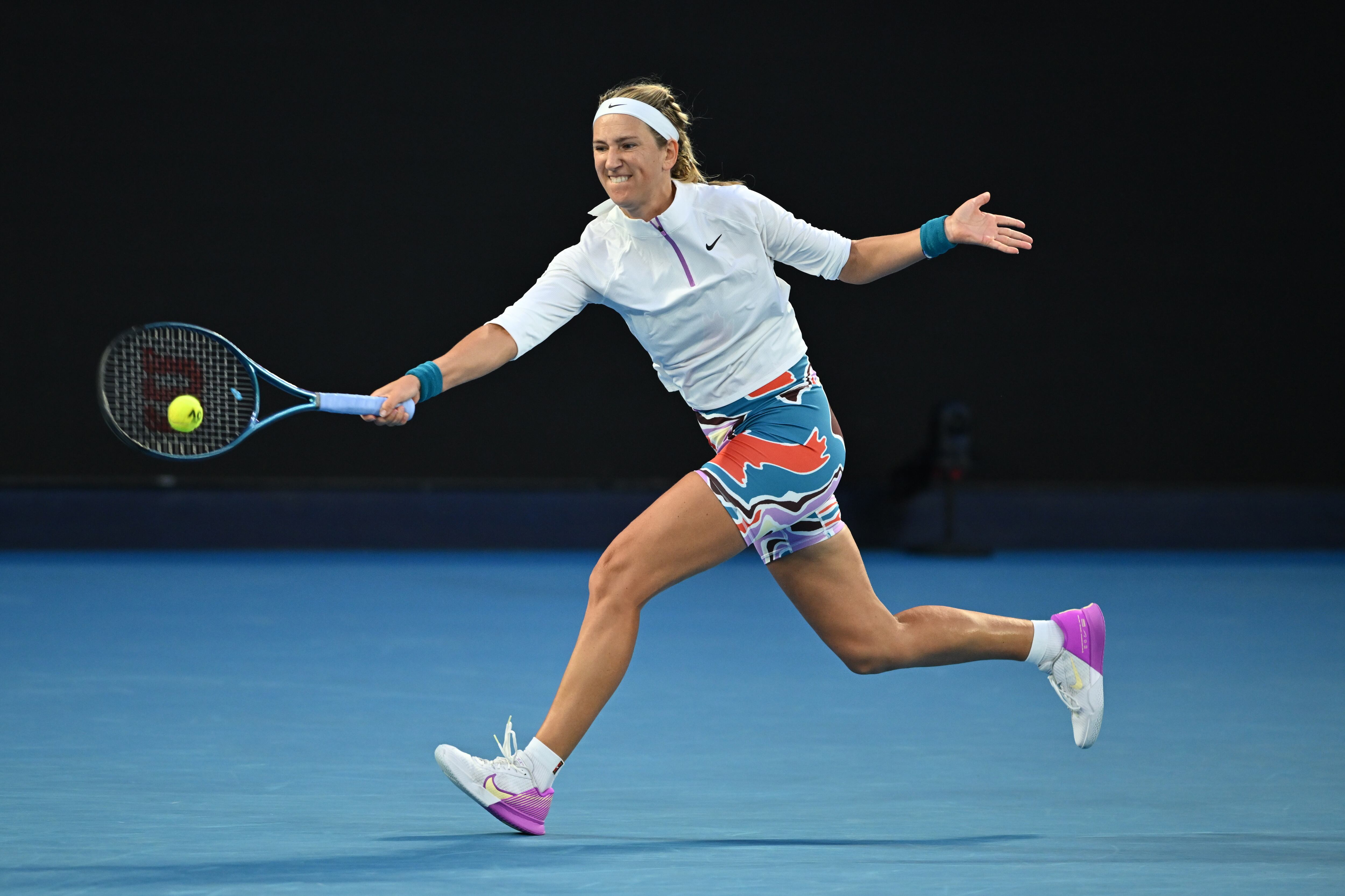 Azarenka, durante el partido contra Keys.