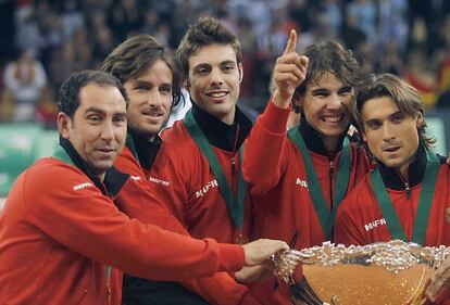 Costa, Feliciano, Granollers, Nadal y Ferrer, el año pasado.