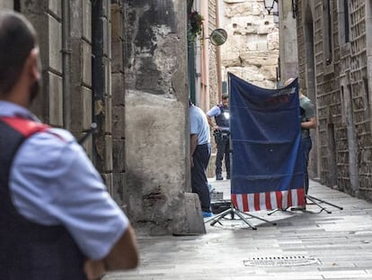 Agentes de los Mossos d'Esquadra durante una operación.