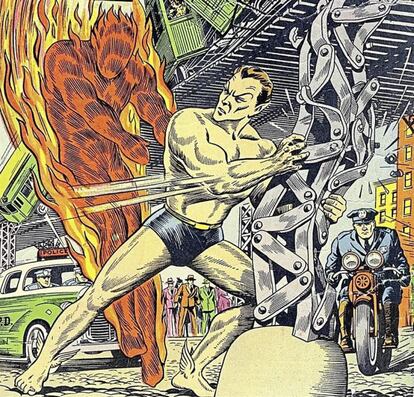 El enfrentamiento entre Namor y la Antorcha Humana original es el primer 'cross-over' de la historia, como se conoce a las tramas que juntan a varios héroes en un mismo tebeo. Se publicó en julio de 1940, aunque ambos personajes han vuelto a enfrentarse a lo largo de décadas.