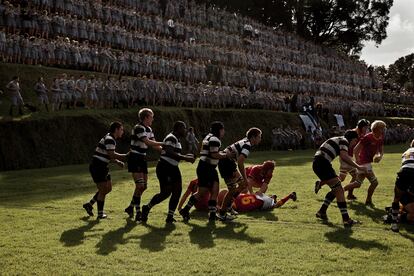 Partido de máxima rivalidad entre dos colegios de New Plymouth. (Taranaki, Nueva Zelanda, en junio de 2011).