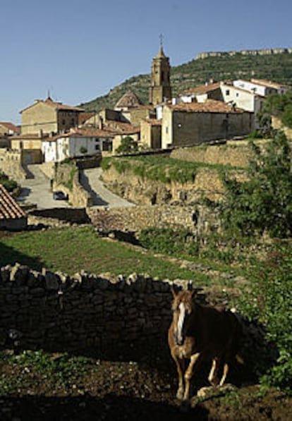 Una vista de La Iglesuela del Cid, en el Maestrazgo turolense.