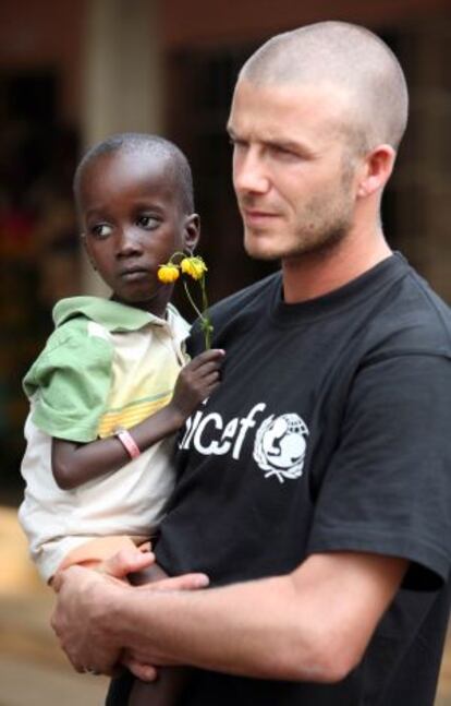 David Beckham en Sierra Leona en 2008.
