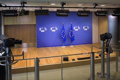 Zona ViP de prensa del edificio de la Comisión Europea.