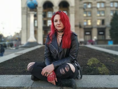 Anna-Sophia Puzanova, estudiante de Filología de 17 años, en la plaza de la Independencia de Kiev.