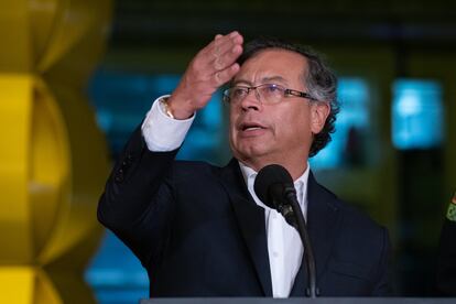 El presidente de Colombia, Gustavo Petro, durante un consejo de seguridad en Bogotá.