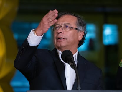 El presidente de Colombia, Gustavo Petro, durante un consejo de seguridad en Bogotá.