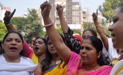 Manifiestación del #MeToo en Bombay.