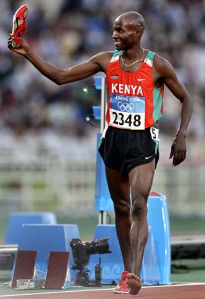 Bernard Lagat, en Atenas con la camiseta de Kenia.