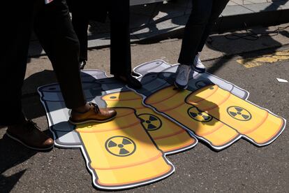 Protestas en Seúl contra el vertido al mar de agua radiactiva.