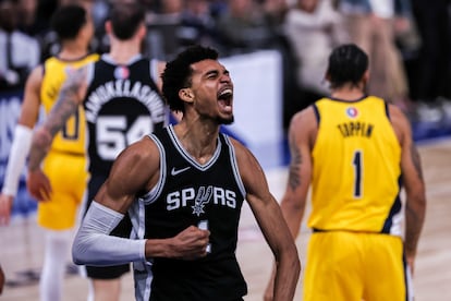 El pvot francs Victor Wembanyama, la semana pasada durante un partido de los San Antonio Spurs contra los Indiana Pacers en Pars.