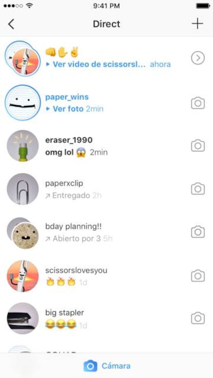 El nuevo Instagram Direct.