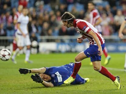 Filipe Luis marca el tercer gol del Atlético.