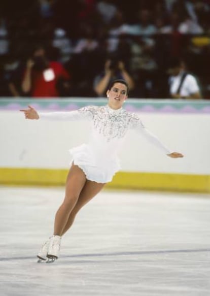 Nancy Kerrigan durante los Juegos de Buena Voluntad en Seatle (1990).