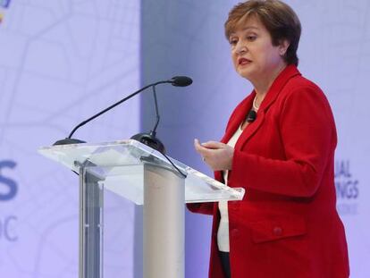 La directora gerenta del FMI, Kristalina Georgieva, en la última reunión anual de este organismo.