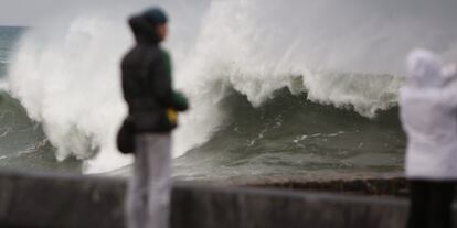 La costa de San Sebastián, el pasado día 24, en pleno temporal.