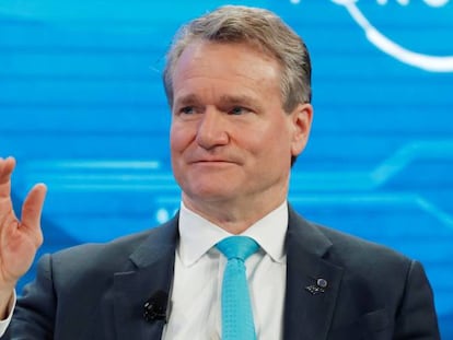 El consejero delegado de Bank of America, Brian Moynihan, en Davos