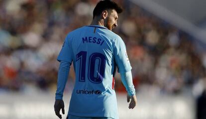 Messi, en el partido ante el Legan&eacute;s.