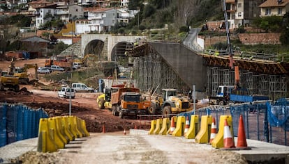 Obras de la variante de Vallirana.